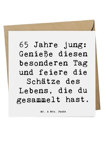 Mr. & Mrs. Panda Klappkarte Spruch 65. Geburtstag Feiern mit Spruch in Weiß