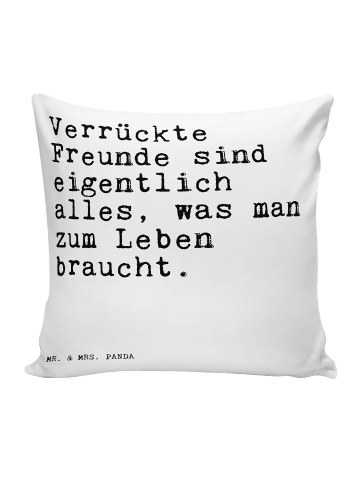 Mr. & Mrs. Panda Sofakissen Verrückte Freunde sind eigentlich...... in Weiß