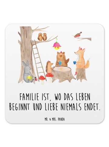 Mr. & Mrs. Panda Untersetzer Waldtiere Picknick mit Spruch in Weiß