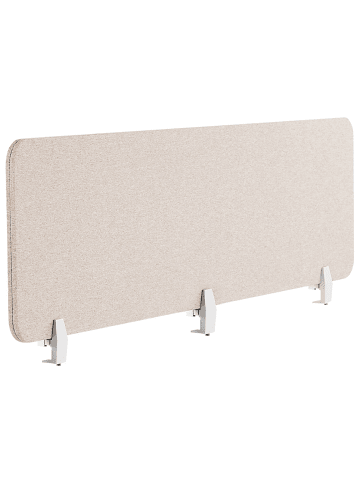Beliani Schreibtischtrennwand WALLY in Beige - (W) 180 x (H) 40 x (L) 2 cm