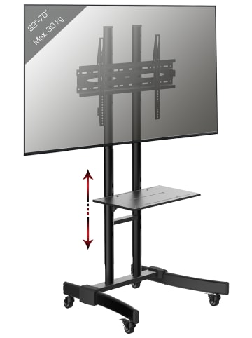 VCM  TV Standfuß  Wagen Möbel B-MS 125 in Schwarz