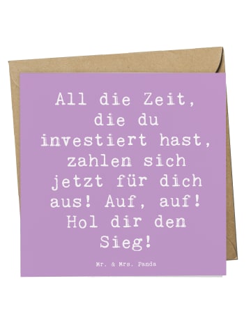 Mr. & Mrs. Panda Glückwunschkarte Spruch Sportliche Wettkämpfe E... in Lavendeltraum