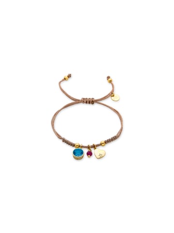 Luxenter Armband aus 925er Sterlingsilber mit Zirkonia-Saphir, 18K Gelbgold-Finish