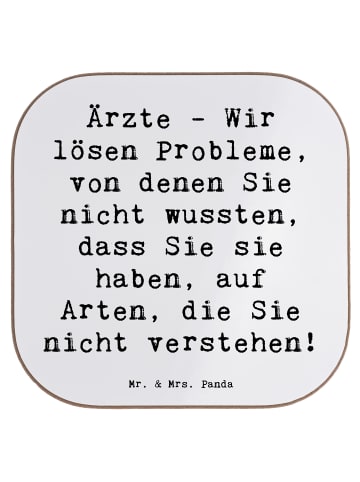 Mr. & Mrs. Panda Tischuntersetzer Spruch Arzt Probleme Lösen mit... in Weiß