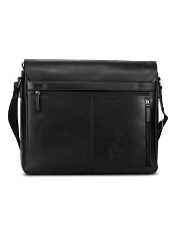 Jost Lund Aktentaschen Messenger Leder 41.5 cm Laptopfach in schwarz