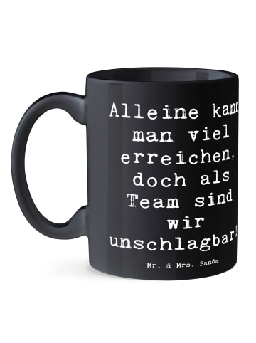 Mr. & Mrs. Panda Becher Spruch Im Team zuMenschmenarbeiten mit Spruch in Schwarz