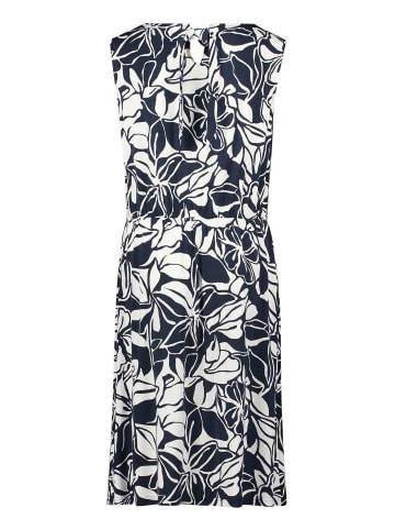 Betty Barclay Sommerkleid mit Rundhalsausschnitt in Dunkelblau/Weiß