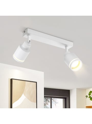 ZMH Deckenleuchte in Weiß Modern 2-flammige GU10 Deckenspot Schlafzimmerlampe