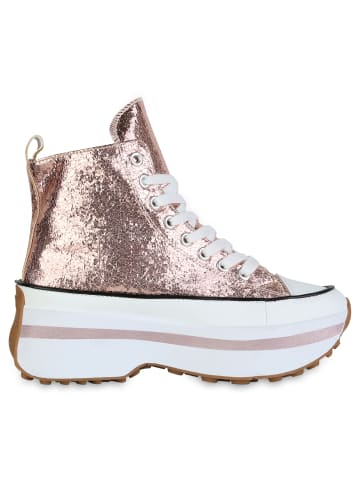 VAN HILL Plateau Sneaker Angela in Rose Gold