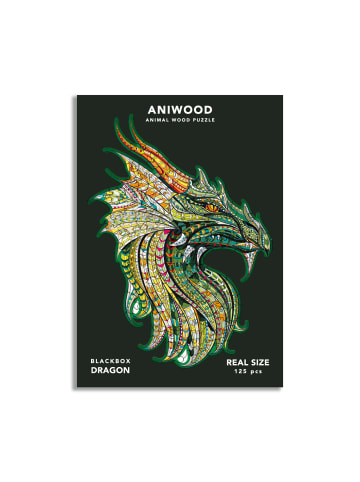 ANIWOOD Puzzle Drache M 125 Teile, Holz (20 x 27,5 x 0,5 cm) in Mehrfarbig