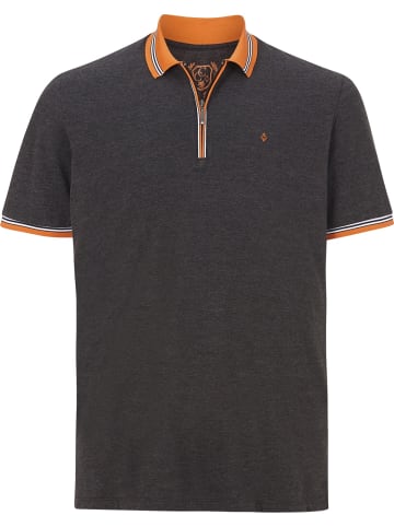 Charles Colby Poloshirt EARL PAT in dunkelgrau melange