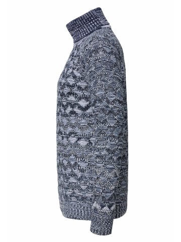 Rusty Neal Kontrast Grobstrick Rollkragen-Pullover in Marine