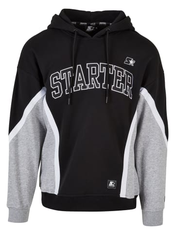 STARTER Kapuzenpullover in black/heathergrey