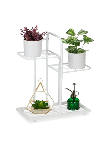 relaxdays Pflanzenständer in Weiß - (B)44 x (H)50,5 x (T)22 cm