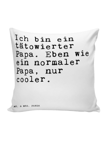 Mr. & Mrs. Panda Kissen 40x40 Ich bin ein tätowierter... mit Spruch in Weiß
