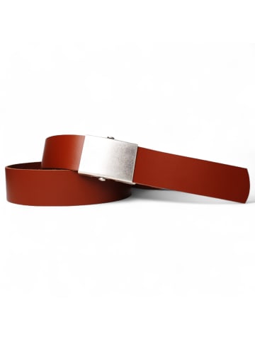 FRONHOFER Ledergürtel 4 cm stufenlos in Cognac
