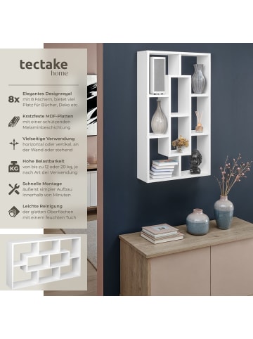 tectake Wandregal Kassandra 85 x 48 x 16 cm, weiß
