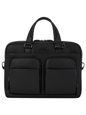 Piquadro Modus Aktentasche Leder 39.5 cm Laptopfach in black