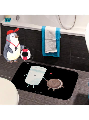 Mr. & Mrs. Panda Badeteppich Milch Keks ohne Spruch in Schwarz