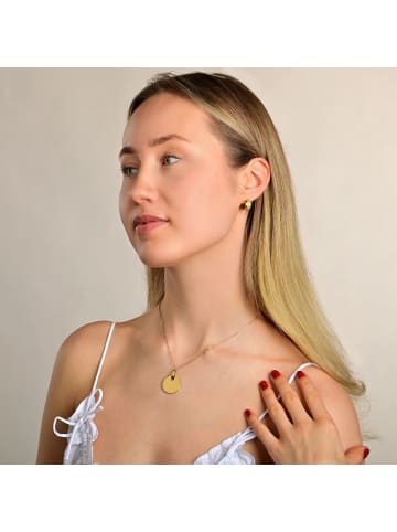 Adeliás Damen Ohrringe – Klappcreole aus Edelstahl in gold