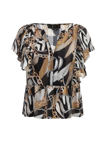 faina Damen Bluse in Schwarz Mehrfarbig