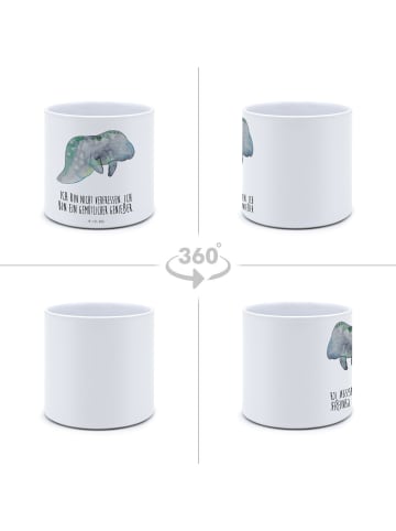 Mr. & Mrs. Panda Blumentopf Groß Seekuh Chillen mit Spruch in Weiß