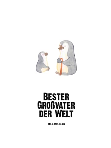 Mr. & Mrs. Panda Sportflasche Pinguin Bester Großvater der Welt ... in Weiß