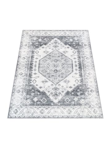 KADIMA DESIGN Waschbarer Teppich waschmaschinenwaschbar Vintage Küche, Flur in Grau