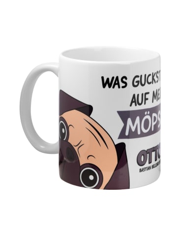 United Labels Bastian Bielendorfer Tasse - Mops Otto! Möpse? Kaffeetasse 320 ml in weiß