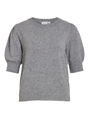 Vila Strickoberteil in Medium Grey Melange