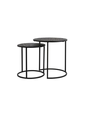 Light & Living Beistelltisch Doba - Antik Schwarz - Ø50cm