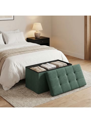 SONGMICS Sitzbank Minota in Grün - (B)76 x (H)38 x (T)38 cm