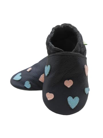 Yalion Leder-Krabbelschuhe "Liebe" in Dunkelblau
