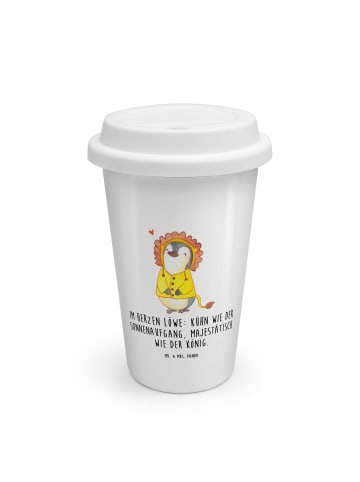 Mr. & Mrs. Panda Kaffeebecher Löwe Astrologie mit Spruch in Weiß