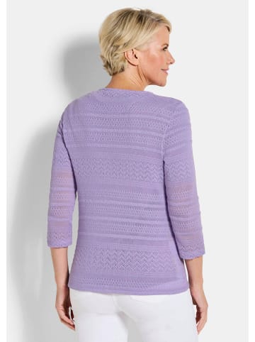 GOLDNER Shirtjacke mit Häkchenverschluss in flieder