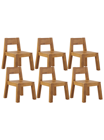 Beliani 6er-Set Gartenstuhl LIVORNO in Braun