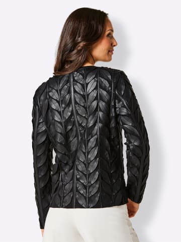 creation L Lederblazer in schwarz