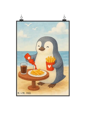 Mr. & Mrs. Panda Poster Pinguin Pommes Design ohne Spruch in Weiß