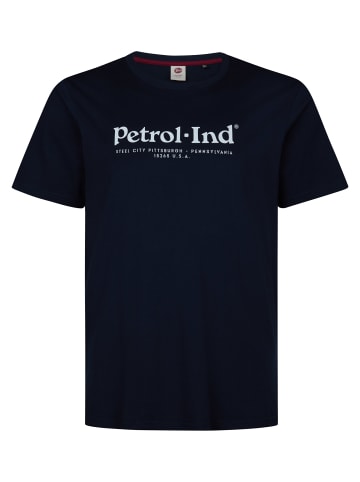 Petrol Industries T-Shirt mit Print aus Bio-Baumwolle in großen Größen gibson in Blau