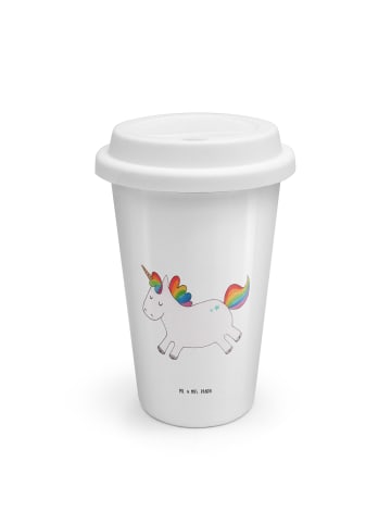 Mr. & Mrs. Panda Thermobecher To Go Einhorn Happy ohne Spruch in Weiß