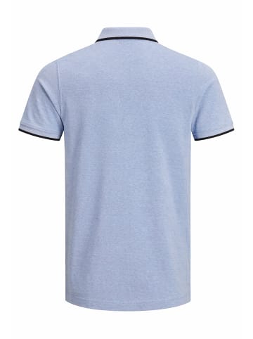 Jack & Jones Polo Shirt JJEPAULOS Sommer Hemd Kragen Pique Cotton in Hellblau