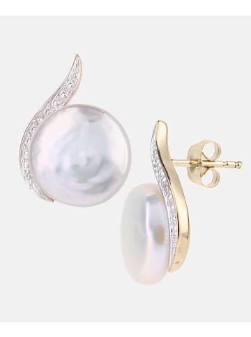 Diamant L'éternel Ohrringe aus 375 Gelbgold mit 0.01 Karat Diamant mit Perle