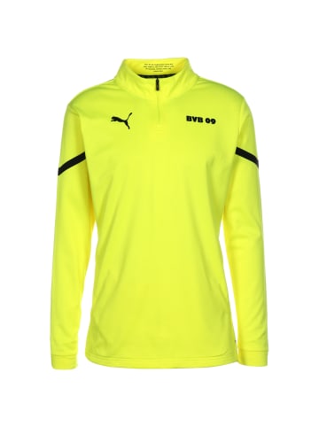 Puma Sweatshirt Borussia Dortmund Prematch 1/4 Zip in gelb / schwarz