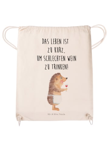 Mr. & Mrs. Panda Tasche Igel Wein mit Spruch in Creme