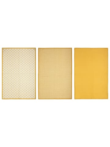 Atmosphera Créateur d'intérieur Geschirrtücher, 3 Stück, gemustert in Gelb, 45 x 70 cm