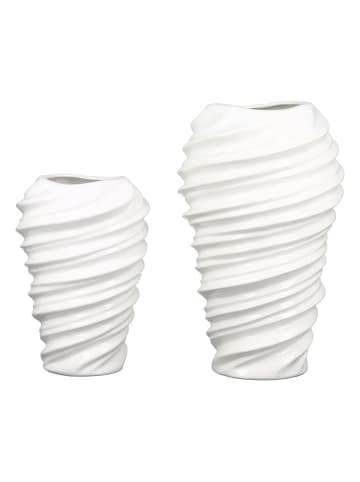 GILDE Vase "Twist" in Weiß - (H) 27cm