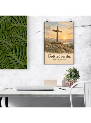Mr. & Mrs. Panda Poster Kreuz zeitlos Design mit Spruch in Weiß