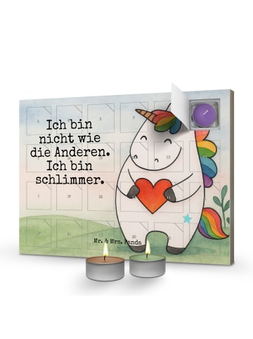 Mr. & Mrs. Panda adventskalender kerzen Einhorn Herz Design mit ... in Weiß