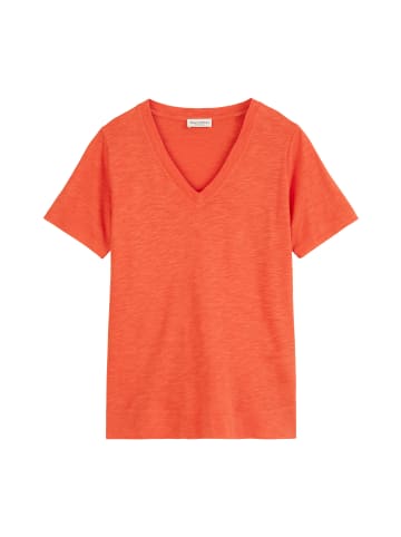 Marc O'Polo Slub-Jersey-V-Neck-T-Shirt in burnt red