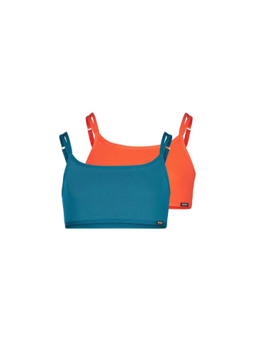 Skiny Bustier 2er Pack in Petrol/Rot